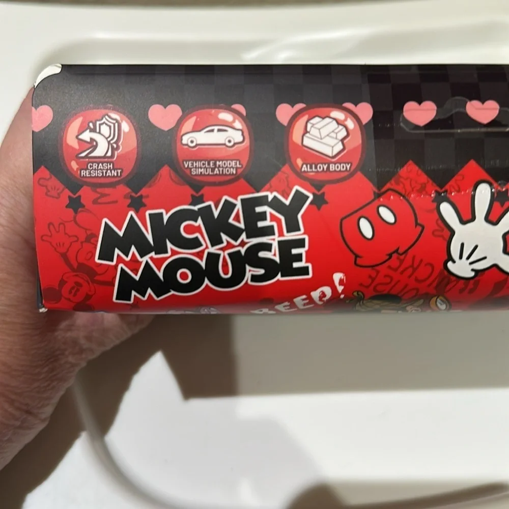 Mickey Mouse Red Metal Die-Cast  Two Way Push & Pull Toy Car